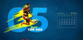 Tải bộ lịch 2020 hình nền cầu thủ bóng đá U23 Việt Nam cho máy tính